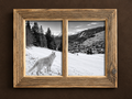 Cadre photo diptyque en vieux bois de bardage, fait main, Atelier Olivier Lerat