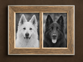 Cadre photo diptyque en vieux bois de bardage et aluminium, fait main, Atelier Olivier Lerat