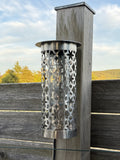 Lampe extérieure ronde — métal découpé — vue 1