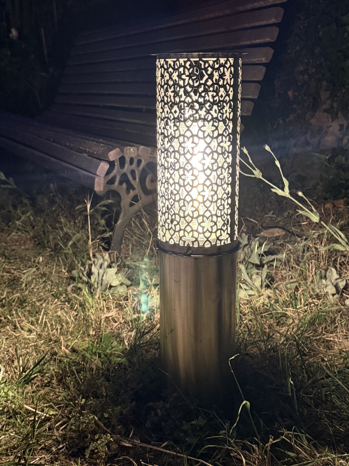 Lampe extérieure ronde — métal découpé — vue 4