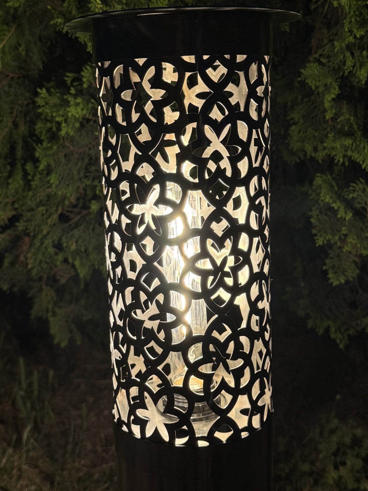 Lampe extérieure ronde — métal découpé — vue 5
